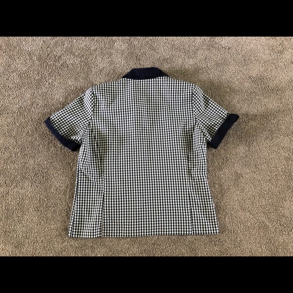 Elizabeth Williams Vintage Blouse Top Button Up Size XL Checkered Workwear - Picture 14 of 14